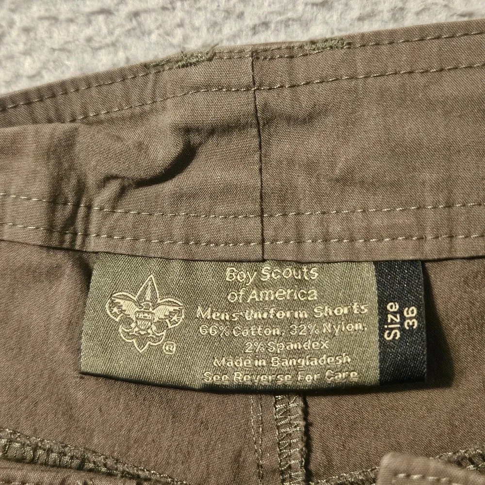 Boy Scouts of America Mens Uniform Cargo Shorts Size 36 Green BSA Hiking Outdoor